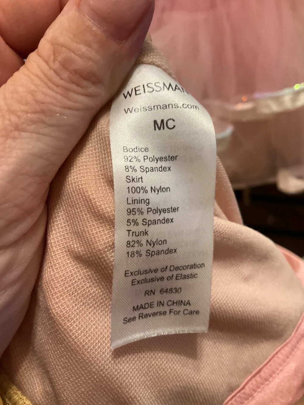 EUC Weissman Ballerina Dance Costume #17404 Size MC